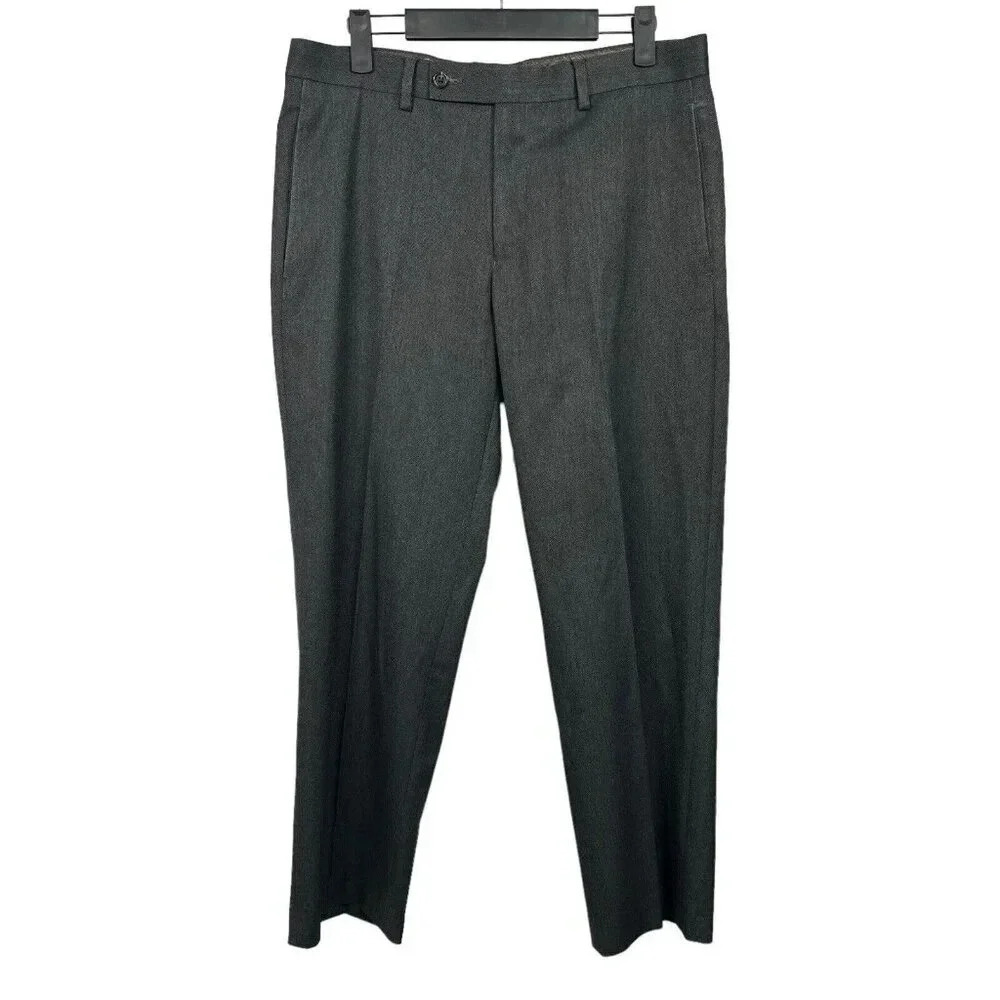 Lauren Ralph Lauren Men's Gray Dress Pants Stretch 32 x 26.75" HEMMED SHORT